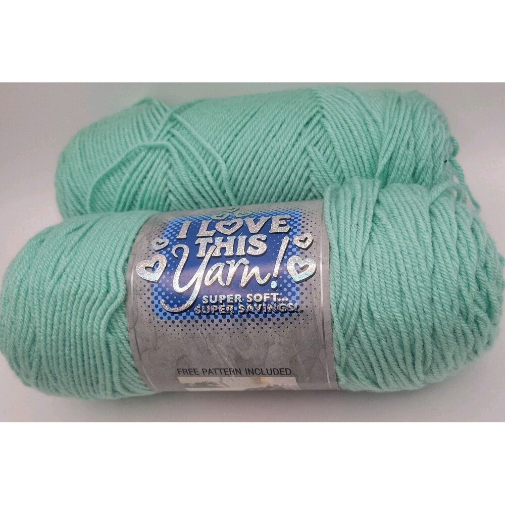 I Love This Yarn ! 100 % Acrylic Color Ocean Super Soft 7oz 355 Yards (2) Skeins
